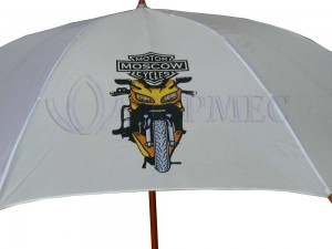 Большая печать на белом зонте