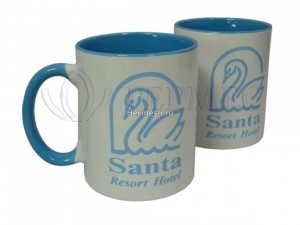 Печать логотипа отеля на кружках