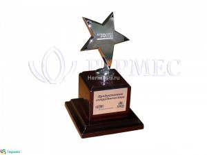 лазерная гравировка на наградной звезде