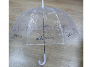 Прозрачный зонт с печатью