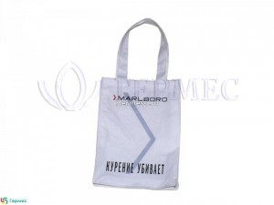 трафаретная печать на сумке из бязи