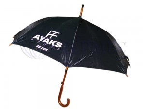 Черный зонт с логотипом